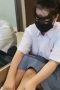 Cosplay sma masker hitam bondage bdsm goyang kucing di kaca Cosplay sma masker hitam bondage bdsm goyang kucing di kaca